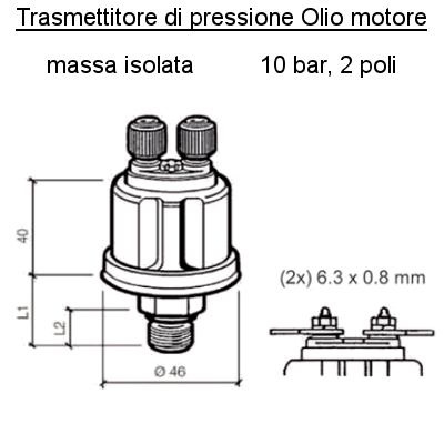 Sensore Pressione Olio Motore (10 Bar) 1/8" - 27 Nptf